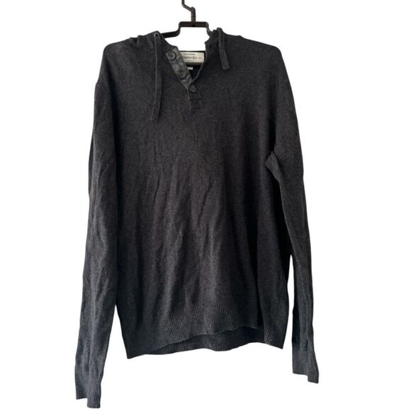 Hawker Rye Cotton Cashmere Gray Hoodie Sweater size M - Picture 1 of 5